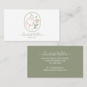 Holistic Wellness Face Flower Logo Business Card