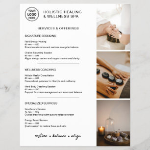 Holistic Wellness Services Menu Logo Photo QR