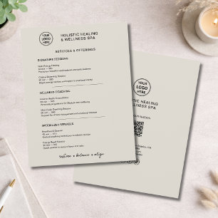 Holistic Wellness Services Neutral Beige Menu