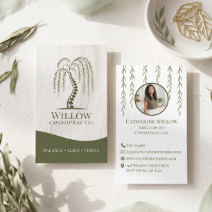 Holistic Willow Tree Chiropractor Clinic Photo  Business Card