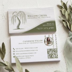 Holistic Willow Tree Chiropractor Clinic Photo  Business Card