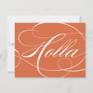 HOLLA ORANGE SCRIPT NOTE CARDS