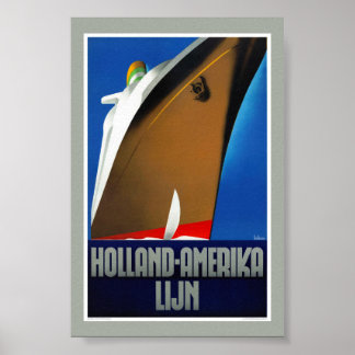 Holland America Line Netherlands Vintage Poster