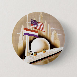 Holland America Line New York 6 Cm Round Badge