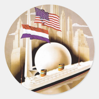 Holland America Line New York Classic Round Sticker
