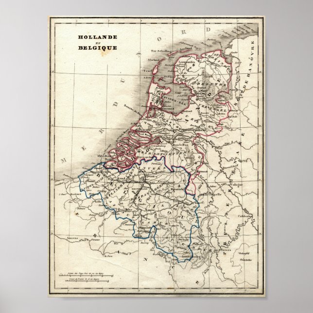 Holland and Belgium Map Poster (Front)