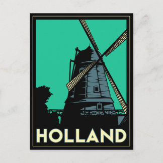 holland art deco vintage retro travel poster postcard