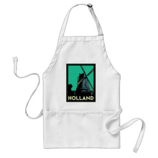 holland art deco vintage retro travel poster standard apron