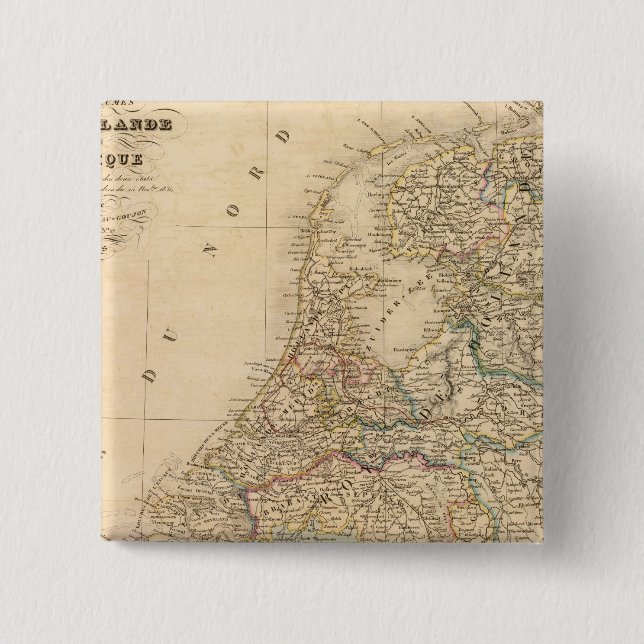 Holland, Belgium 2 15 Cm Square Badge (Front)