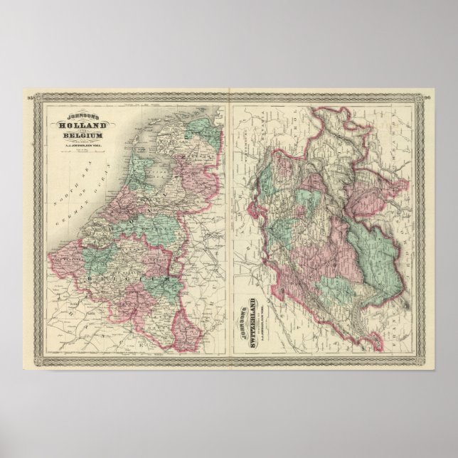 Holland, Belgium, and Switzerland Poster (Front)