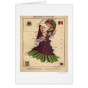 Holland & Belgium Caricature Map 1868