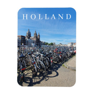 Holland bicycle parking fridge magnet