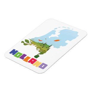 Holland cartoon map magnet