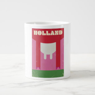 Holland Dairy cow vintage travel poster Large Coffee Mug