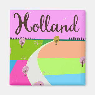 Holland fields travel poster magnet
