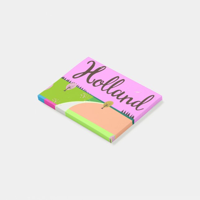 Holland fields travel poster post-it notes (Angled)