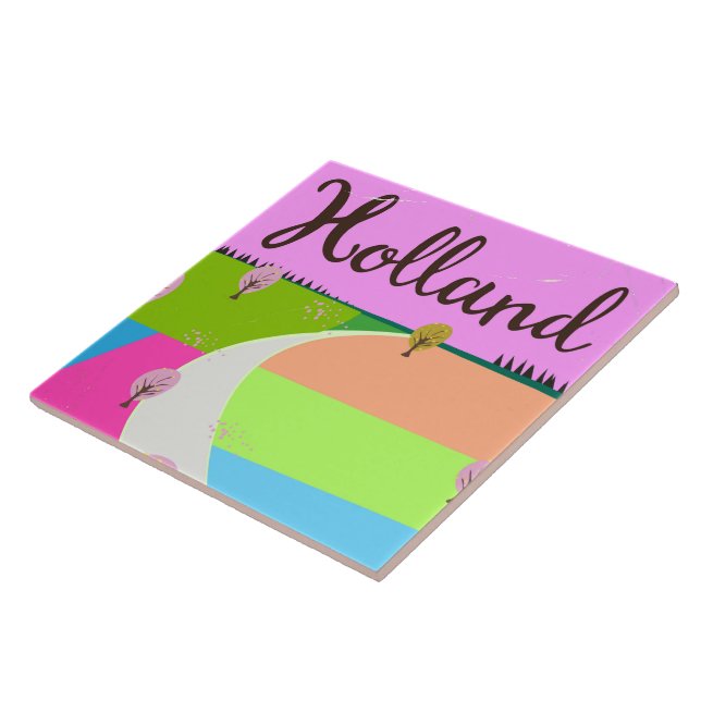 Holland fields travel poster tile (Side)