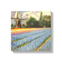Holland Flowers Landscape Painting Triptych 2 of 3