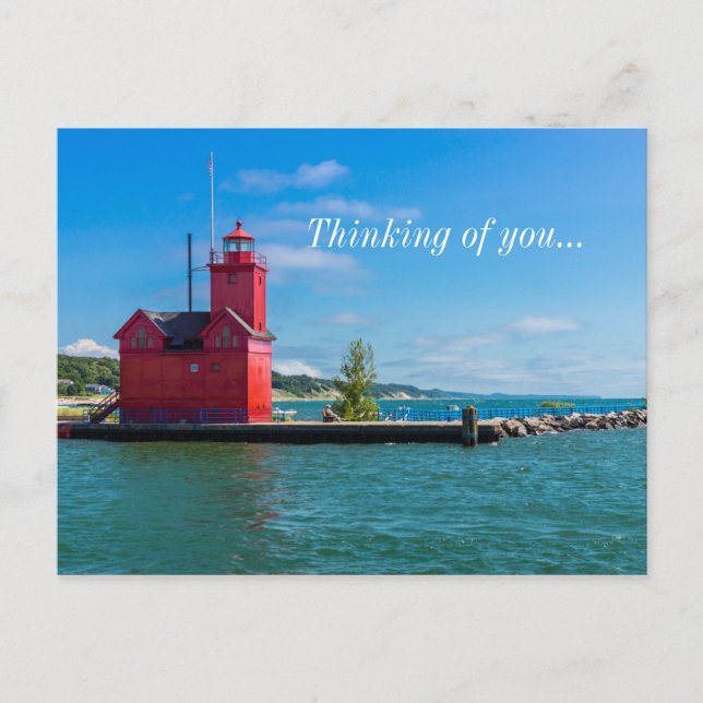 Holland Harbour Lighthouse Thinking Of You Postcar Postcard (Front)