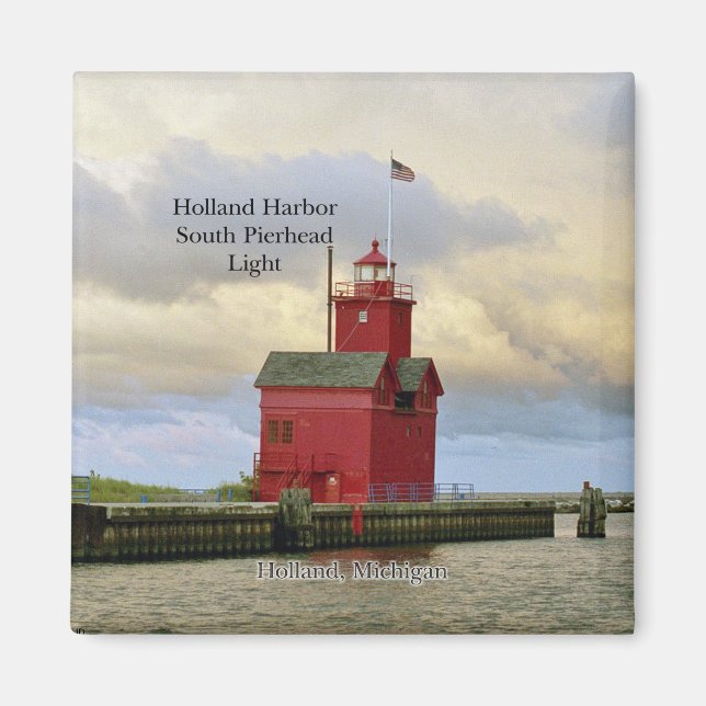 Holland Harbour South Pierhead Light magnet (Front)