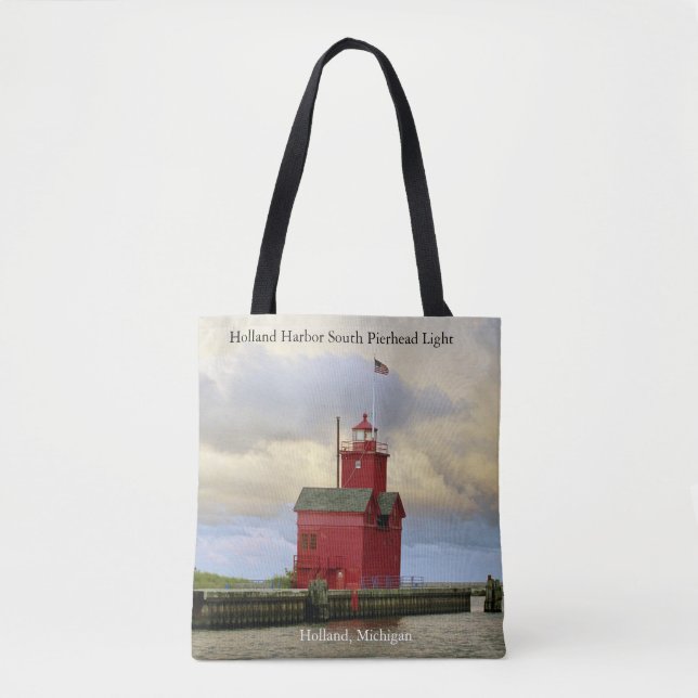 Holland Harbour South Pierhead Light tote bag (Front)