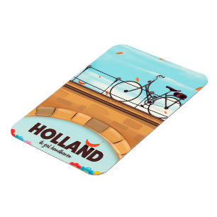 Holland "Ik zal handhaven" Bicycle travel poster. Magnet