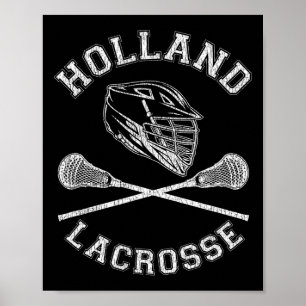 Holland Lacrosse Vintage Distressed Retro Lax  Poster