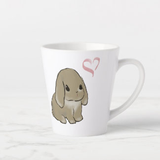 Holland lop with heart latte mug