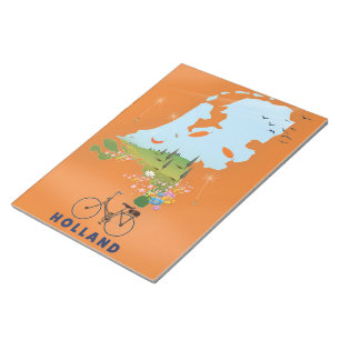 Holland Map travel poster Notepad