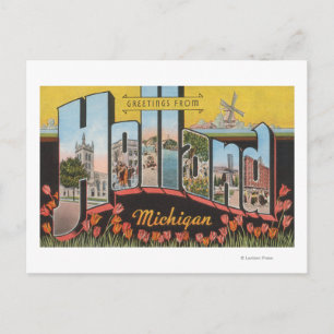 Holland, Michigan - Large Letter Scenes Postcard