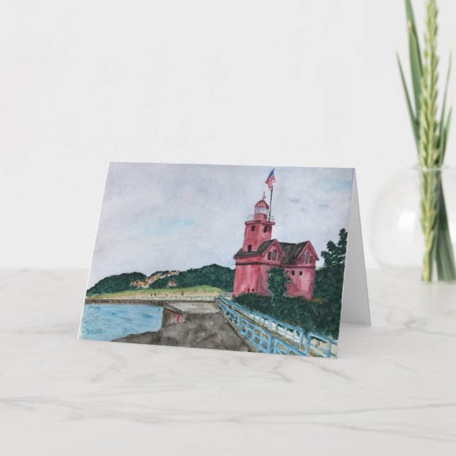 Holland Michigan Lighthouse Thank You Card (Front)