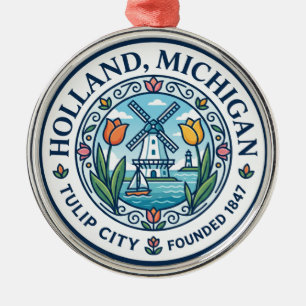 Holland, Michigan Michigan Metal Tree Decoration