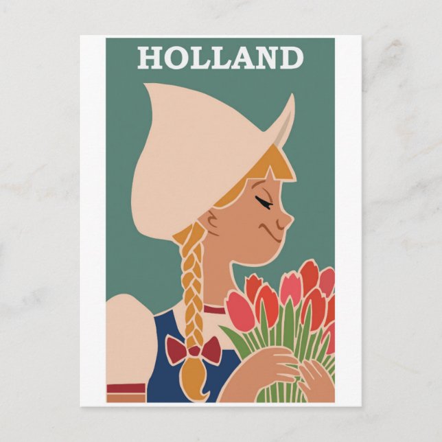 Holland Netherland Flower Vintage Travel Postcard (Front)