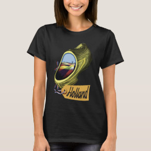 Holland Netherlands Clog Shoe Yellow Travel T-Shirt