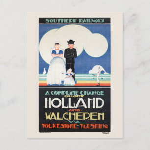 Holland Netherlands Vintage Poster 1924 Postcard