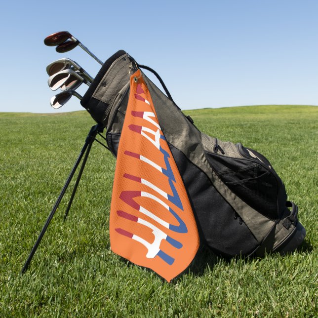 Holland overlaid on Netherlands Flag on or gtcnt Golf Towel (Green)