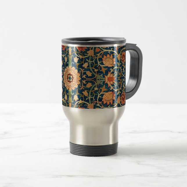 Holland Park Carpet pattern - William Morris Travel Mug (Front Right)