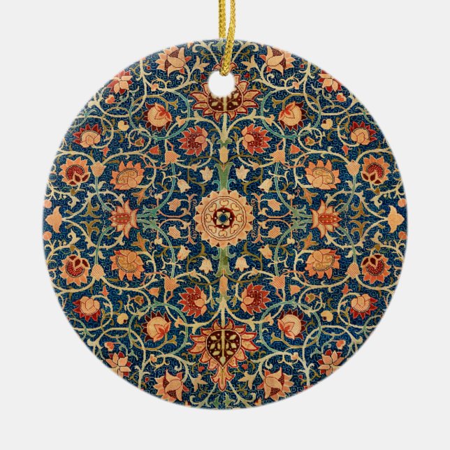 Holland Park Design (by William Morris) Ceramic Tree Decoration (Front)