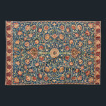 Holland Park Design (by William Morris) Tea Towel<br><div class="desc">This design features a high-quality photographic image of an original carpet designed by William Morris (1834–1896) for a property in Holland Park, London. Morris was a lifelong admirer and collector of fine historical carpets from various regions of the Eastern hemisphere. He had a particularly deep appreciation for and wide knowledge...</div>