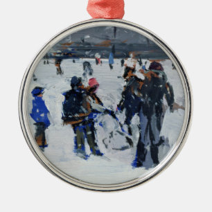 Holland Park in snow 2009 Metal Tree Decoration