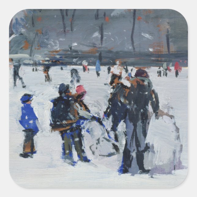 Holland Park in snow 2009 Square Sticker (Front)