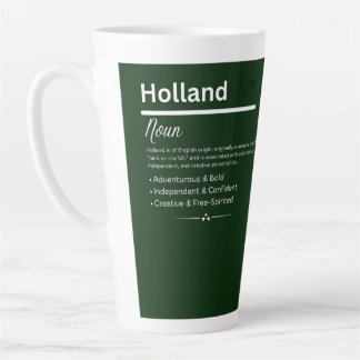 Holland Personalized Girl Name Latte Mug