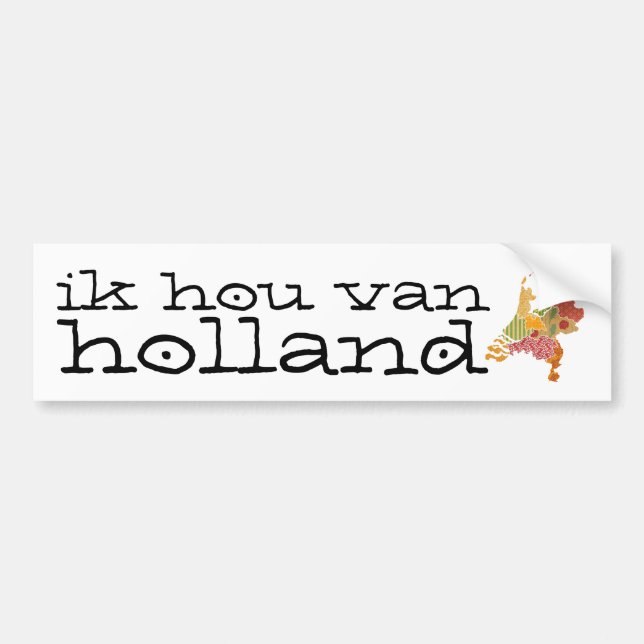 Holland Province Map Bohemian Patchwork Style Bumper Sticker (Front)