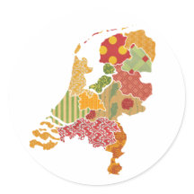 Holland Province Map Bohemian Patchwork Style