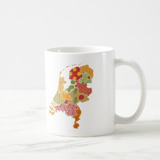 Holland Province Map Bohemian Patchwork Style Coffee Mug