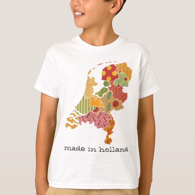 Holland Province Map Bohemian Patchwork Style T-Shirt (Front)