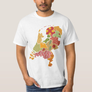 Holland Province Map Bohemian Patchwork Style T-Shirt