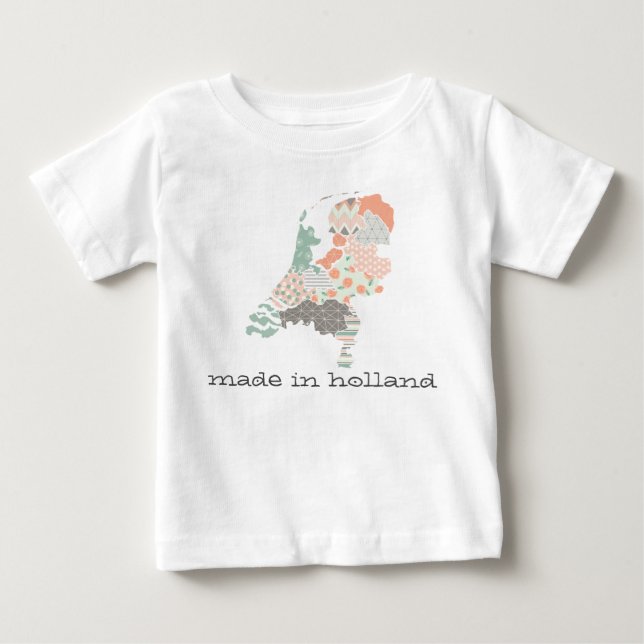 Holland Province Map Geometric Patchwork Style Baby T-Shirt (Front)