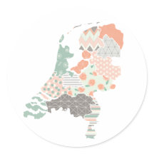 Holland Province Map Geometric Patchwork Style