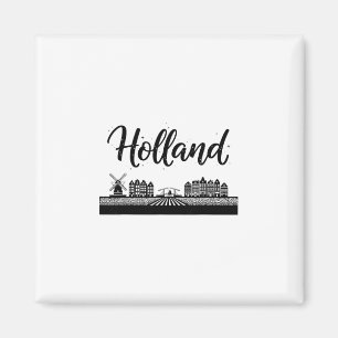 Holland Skyline Travel Vacation Outfits Magnet